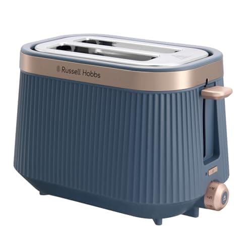 Image of Russell Hobbs Toaster [2 Slice] Brontë™ Navy (Lift & Look, Variable Browning Control, High Lift, Frozen/Cancel/Reheat Functions, Removable Crumb Tray, Matte Finish & Champagne Accents) 26762