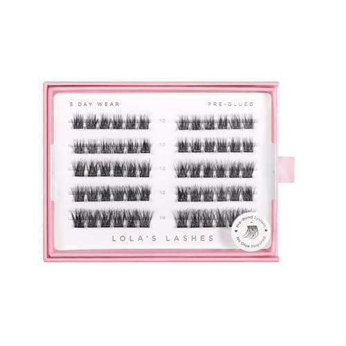Image of Lola's Lashes Pre-glued Eyelashes | Soft Wisp 5 Row Lashes Refill Pack | Pre-Glued Wispy Lashes | Easy Application | 5-10 Days Wear & Waterproof | 10-14mm