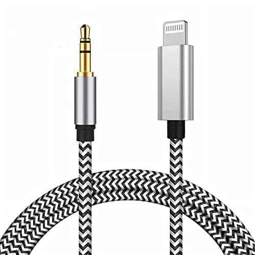 Image of Apple MFi Certified Aux Cord for iPhone, 3.3FT Lightning to 3.5mm Audio Jack Adapter, Lightning to Aux Cable for Car Home Stereo/Speaker/Headphone Compatible with iPhone 14 13 12 11 XS XR X 8, Silver
