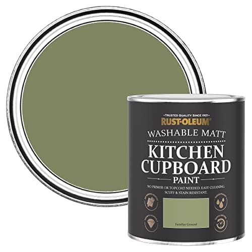 Image of Rust-Oleum Green Kitchen Cupboard Paint in Matt Finish - Familiar Ground 750ml