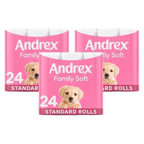 Image of Andrex Gentle Clean Toilet Roll Tissue Paper Puppies On a Roll Pack of 72