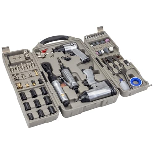 Image of SIP Air Tool Kit 73 Piece Tool Set with Impact & Ratchet Wrench, Die Grinder and Air Hammer