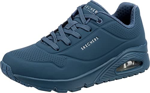 Image of Skechers Women's Uno Stand On Air Trainers, Blue Durabuck/ Mesh, 7 UK