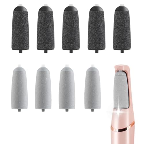 Image of Haootadiy Pedicures Replacement Heads for Flawless Pedi, Electric Tool Foot File, Pedi Replacement Roller Head, Diamond Crystal, 9 Count