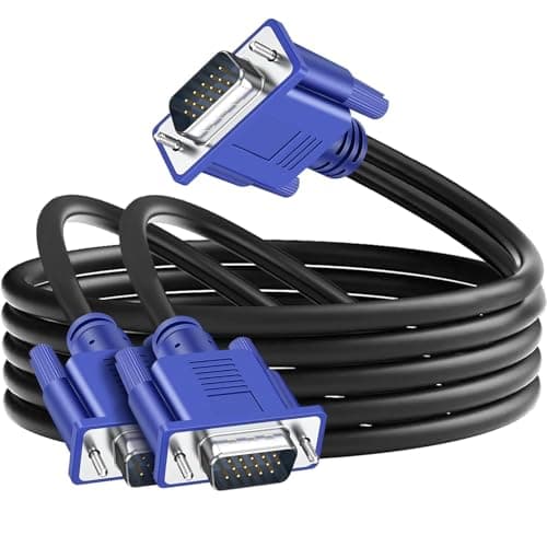 Image of SAISN VGA Splitter Cable for 2 Monitors 1080P VGA Male to 2 Male Adapter Video Cord Dual Monitor Y Splitter Converter Wire for for Screen Duplication, Projectors, HDTVs, 1.5M (No Screen Extension)
