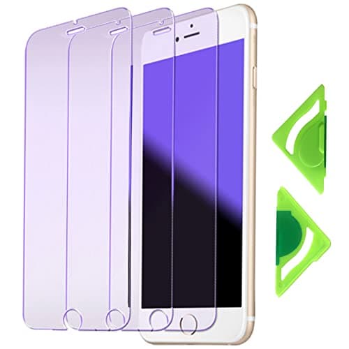 Image of VerTreV Anti Blue Light Screen Protector for iPhone 8 Plus(Pack of 3) with General Aligner,2.5D Edge 9H Tempered Glass Protective Film for iPhone 7 Plus-5.5"