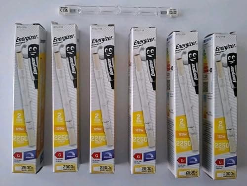 Image of Energizer R7S J118 Linear Halogen Bulb, 120W, 2900K Warm White, Pack of 6