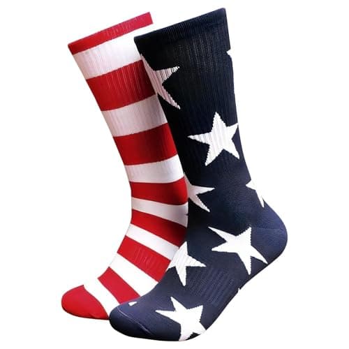 Image of Tactical Pro Supply American Flag Socks for Men or Women - Perfect for Every Patriot - 86% Nylon, 12% Polyester, 2% Spandex, U.s.a, Medium-Large