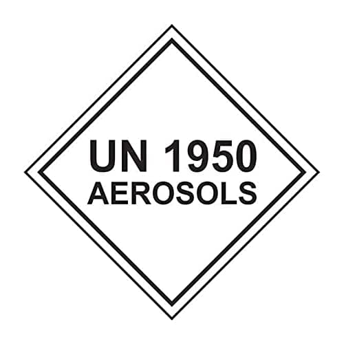 Image of UN 1950 Aerosol Hazard Labels 250mm x 250mm - Pack of 10 Self Adhesive Vinyl ADR Compliant Labels for Hazardous Goods Transport & Storage