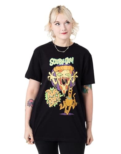 Image of Scooby-Doo! Unisex Black Short Sleeved Graphic Tee | Mystery Inc. Ruh-Roh! Cartoon T-Shirt | Retro Dog Apparel Fan Merchandise | Unisex Top for Kids & Teens