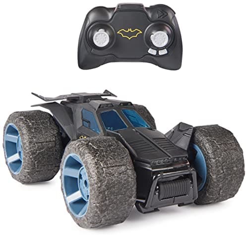Image of DC Comics, Batman, Stunt Force Batmobile, Indoor Remote-Control Car, Action Figure Compatible, Turbo Boost and Crazy Stunt Capabilities, Collectible Super Hero Kids’ Toys for Boys and Girls Aged 4+