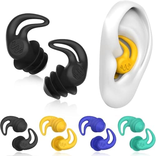 Image of Swimming Ear Plugs for Adults - 4 Pairs Silicone Waterproof Swim Earplugs for Surfing,Showering and Other Water Sports - Keep Water Out and Ear Protection.