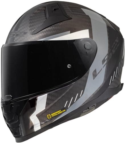 Image of LS2 Full Face Motorcycle Helmet. Vector II Carbon Road Touring Motorbike Lid. FF811. ECE22.06 - Grid Matt Black Grey - M (57-58cm)