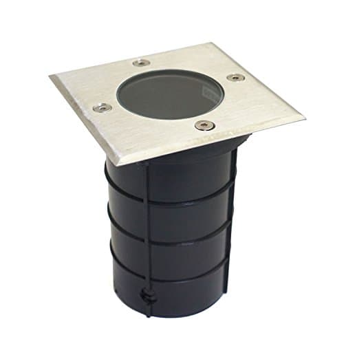 Image of UKEW GU10 LED Recessed Ground Lights - Stainless Steel Marine Grade 316 IP67 Waterproof Buried Uplighters - Underground Lamp for Walkover Drive Pathways (Square)