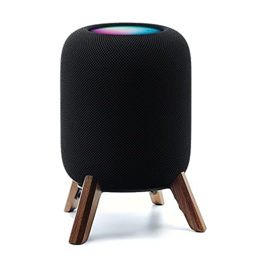 Image of Real Wood Stand for Homepod 2nd gen (2023 Released), Wooden Holder with Metal Frame for Better Sound,Sturdy Stable Mount with Anti-Slip Protects Apple Home pod 2nd Smart Speaker (Walnut)