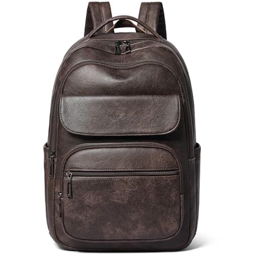 Image of Leresas 37L Backpack Purse for Women Men Laptop Bag Travel Backpack Vegan Leather Work Business Back Pack Fashion College Computer Office Backpack Black