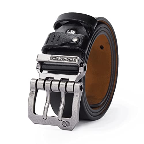 Image of BISON SPIRIT Men's Belt Leather Waistband Casual Alloy Buckle fashion Belts.