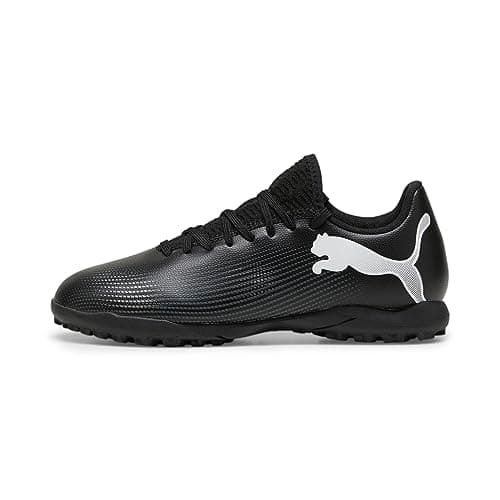 Image of Puma Unisex Youth Future 7 Play Tt Jr Soccer Shoes, Puma Black-Puma White, 10 UK