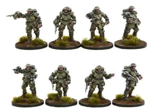 Image of British Armoured Infantry Section - British Commonwealth Miniatures for Konflikt 47 Highly Detailed 28mm Scale Miniatures by Warlord Games