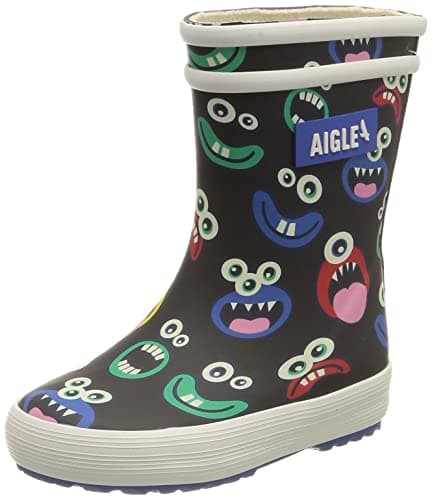 Image of Aigle Boy's Unisex Kids Baby FLAC PLAY2 Rain Boot, MONSTRES, 4.5 UK Child