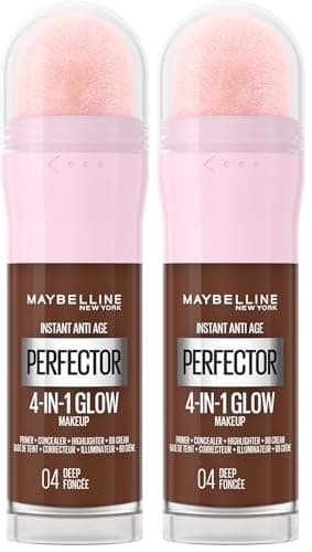 Image of Maybelline New York Instant Anti Age Rewind Perfector, 4-In-1 Glow Primer, Concealer, Highlighter, Self-Adjusting Shades, Evens Skin Tone with a Glow Finish, Shade: 04 Deep (Pack of 2)