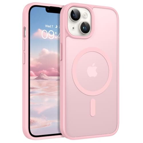 Image of VENINGO Magnetic Case for iPhone 12 Mini/13 Mini, Upgraded[14FT Military Grade Protection][Fit for MagSafe] Slim Translucent Matte Shockproof Phone Cover for iPhone 12 Mini/13 Mini, Light Pink