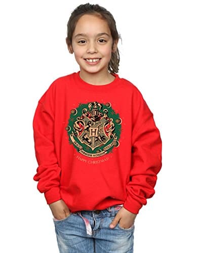 Image of Harry Potter Girls Christmas Wreath Sweatshirt 5-6 Years Red