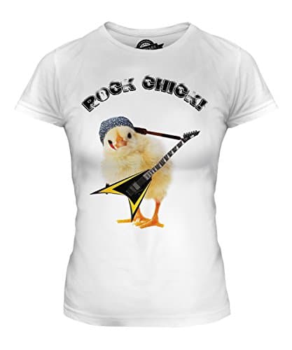 Image of Candymix - Rock Chick - Ladies Fitted T Shirt Top T-Shirt, Size 2X-Large, Colour White