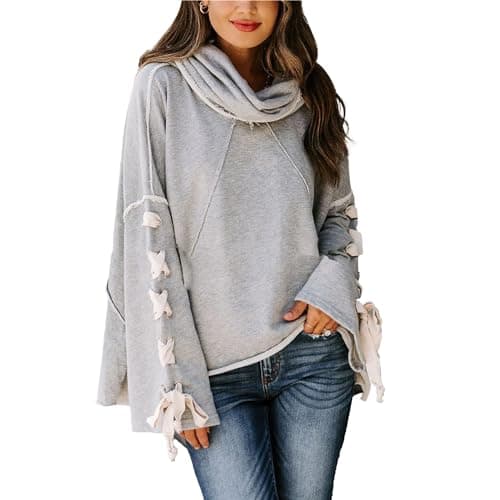 Image of DGKaxiyaHM Fashion Velvet Collar Hoodies for Women Long Sleeve Hoodie with Raw Edges Loose Oversized Sweatshirt, grey, M