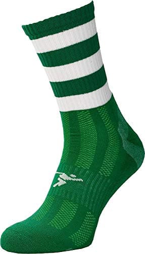 Image of Precision Pro Hooped Gaa Mid Socks Junior Green/white 3-6