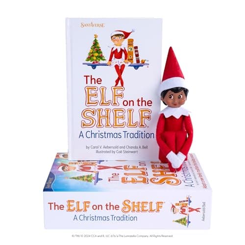 Image of The Elf on the Shelf: A Christmas Tradition - Girl Scout Elf with Brown Eyes - Includes Artfully Illustrated Storybook, Keepsake Box and Official Adoption Certificate