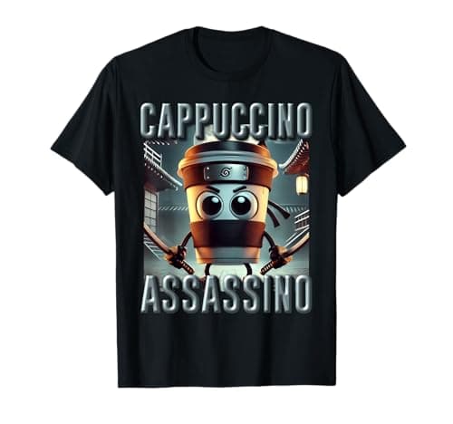 Image of Kids Trending Meme Brainrot Italian Cappuccino Assassino T-Shirt