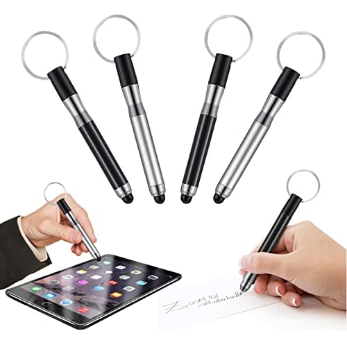 Image of 4PCS Mini Touch Screen Stylus Pen with Keyring - Portable Capacitive Ballpoint Pen for Screens with Keychain - Mini Handwriting Bullet Design