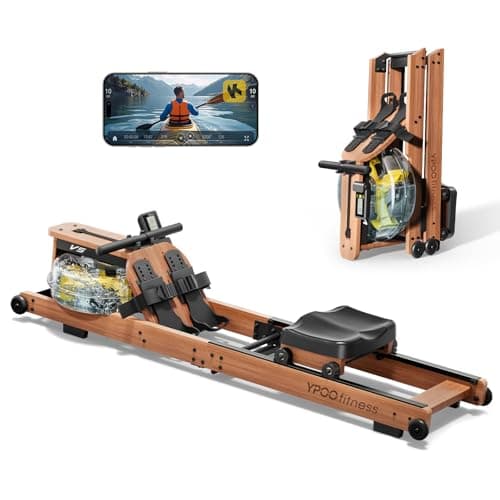 Image of YPOO Rowing Machines, Magnetic Rowing Machines for Home Gym, 16 Levels Resistance Rowing Machine Foldable Quiet with Dual Slide Rail, 350lb Folding Rowing Machine with LCD Display Seat Cushion & App