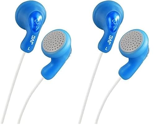 Image of JVC Gumy HA-F14-AN-U In-Ear Earphones - Optimal Comfort with Soft Rubber Body - Powerful Reproduction - Choice of Bright Colours (Pack of 2)