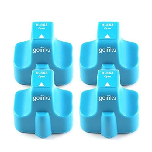 Image of Go Inks 4 Cyan Compatible Printer Ink Cartridges to replace HP 363C (XL) Compatible/non-OEM for HP Photosmart Printers