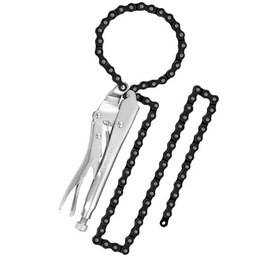 Image of MAXPOWER Locking Chain Clamp, 9-Inch Locking Chain Pliers with 47.2” Chain, 14.2” Diameter, Quick Release Trigger