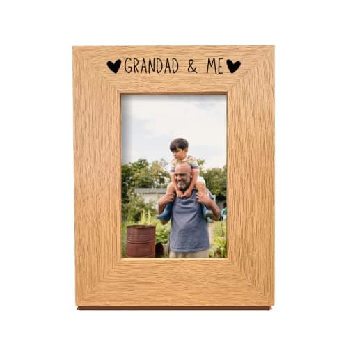 Image of Second Ave Oak 6x4 Portrait Picture Photo Frame Grandad & Me Gift Father's Day