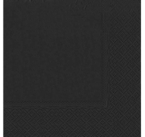 Image of Black Paper Napkins Quality Decorative Serviettes 3ply 33cm x 33cm (Pack of 20)