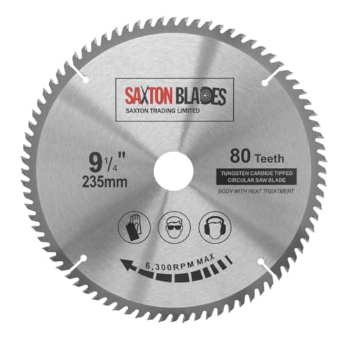 Image of TCT23580T Saxton TCT Circular Wood Saw Blade 235mm x 30mm Bore x 80T for Bosch Makita Dewalt