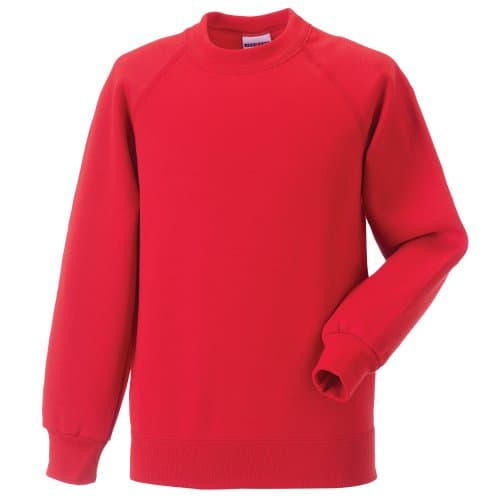 Image of Jerzees Schoolgear Childrens Raglan Sleeve Sweatshirt (Pack of 2) (7-8) (Bright Red)