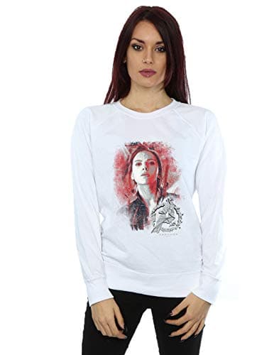 Image of Marvel Women's Avengers Endgame Black Widow Brushed Sweatshirt White Medium