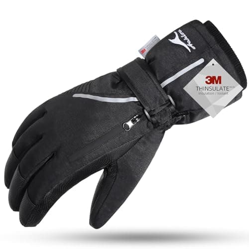 Image of Achiou Ski Snow Gloves Waterproof Touchscreen Winter Warm for Men with Portable Pocket