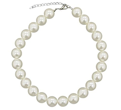 Image of Caprilite 18mm Large Big Giant Faux Pearl Necklace Light Cream Vintage