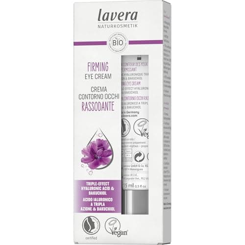 Image of lavera Firming Eye Care – Vegan – Natural Cosmetics – Triple Hyaluronic & Power Active Ingredient Bakuchiol – No Parabens – Moisture and Care – 15 ml (Pack of 1)