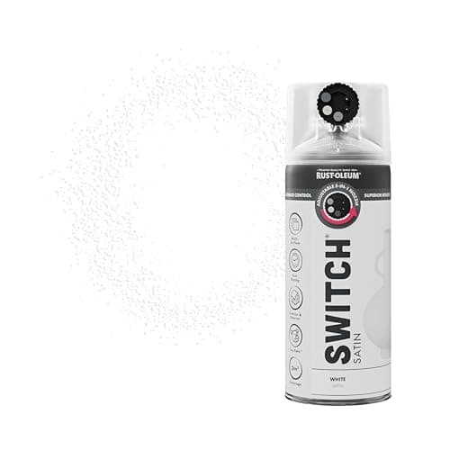 Image of Rust-Oleum Switch 5 in 1 Nozzle Multi Surface Topcoat Decorative Spray Paint Aerosol 400ml White Satin Finish