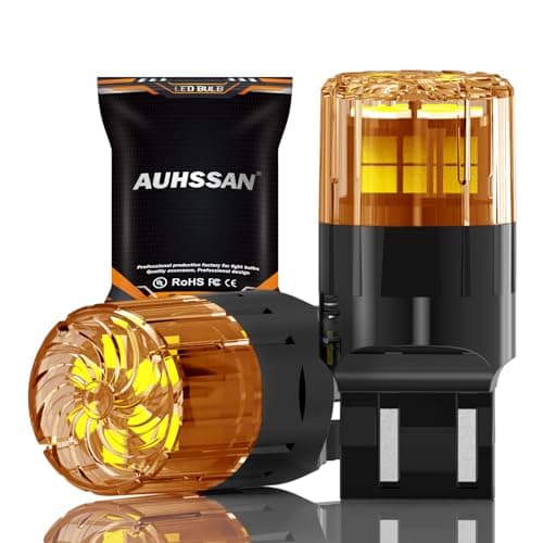 Image of W21/5W LED Bulb, Super Bright Amber 6.5W 12V 24V Non-Polarity 2835 18SMD T20 7443 7440 W21W LED Bulbs Car Replacement Lights for Backup Tail Brake Turn Signal Lights, Daytime Running Light (2Pack)