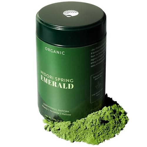 Image of Midori Spring EMERALD - Organic Ceremonial Matcha, Chef's Choice! Quality Japanese Matcha Powder For Drinks, Baking and Tea Brew - Organic, Kosher, Vegan (100g)