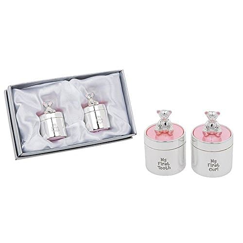 Image of Shudehill Giftware Enamel 1st Tooth & Curl Set in Pink