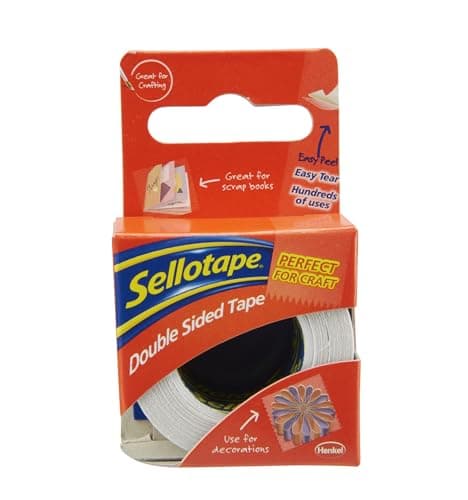 Image of Sellotape Double Sides Tape, 15 mm x 5 m - Pack of 12